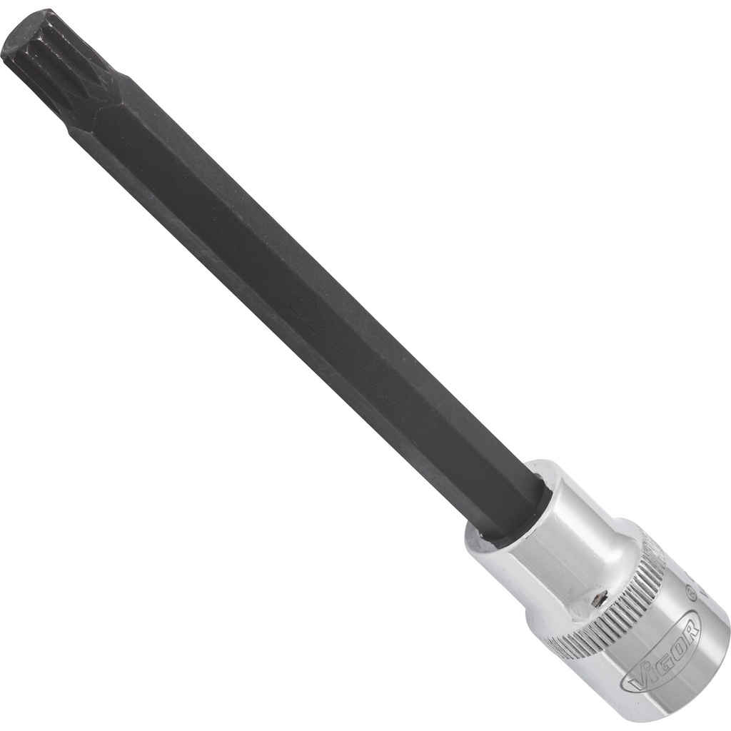 XZN spline bit socket for internal serration screws M10, 1/2 in. drive, 140 mm (V2128, VIGOR)