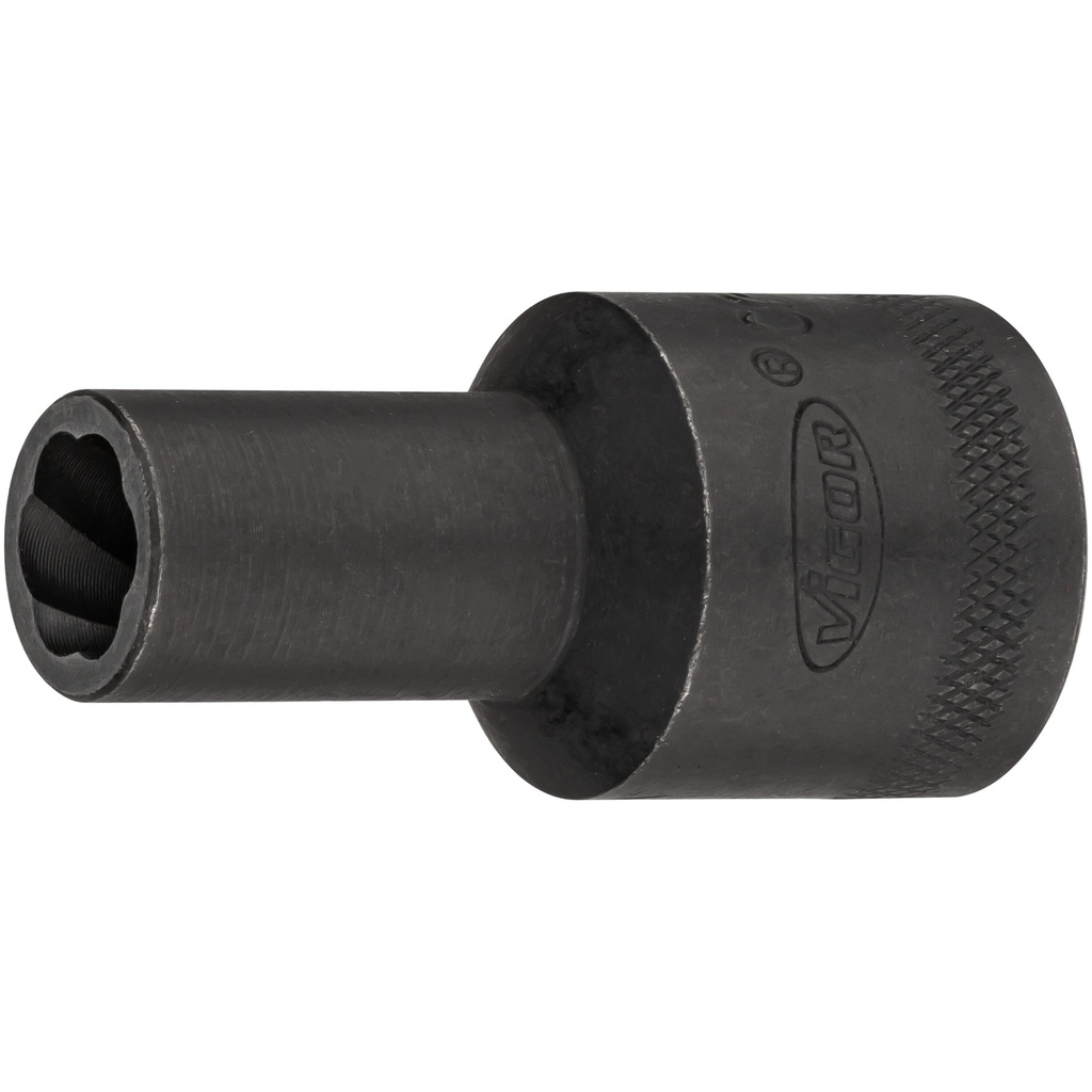 Extractor socket with spiral profile, size 10 mm (V2404N-10, VIGOR)