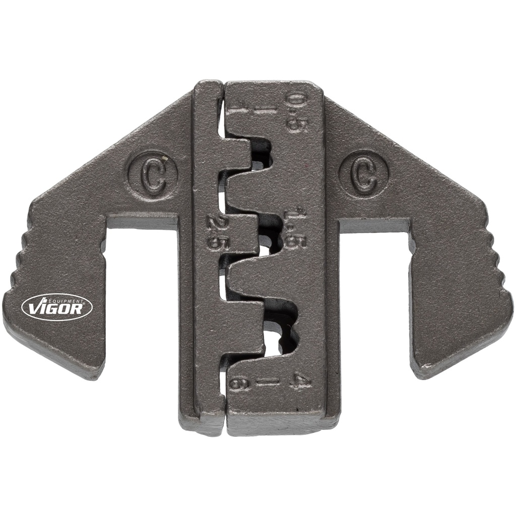 Interchangeable crimping die-head "C": for open non-insulated cable lugs 0.5–6.0 mm² (V2499-C, VIGOR)