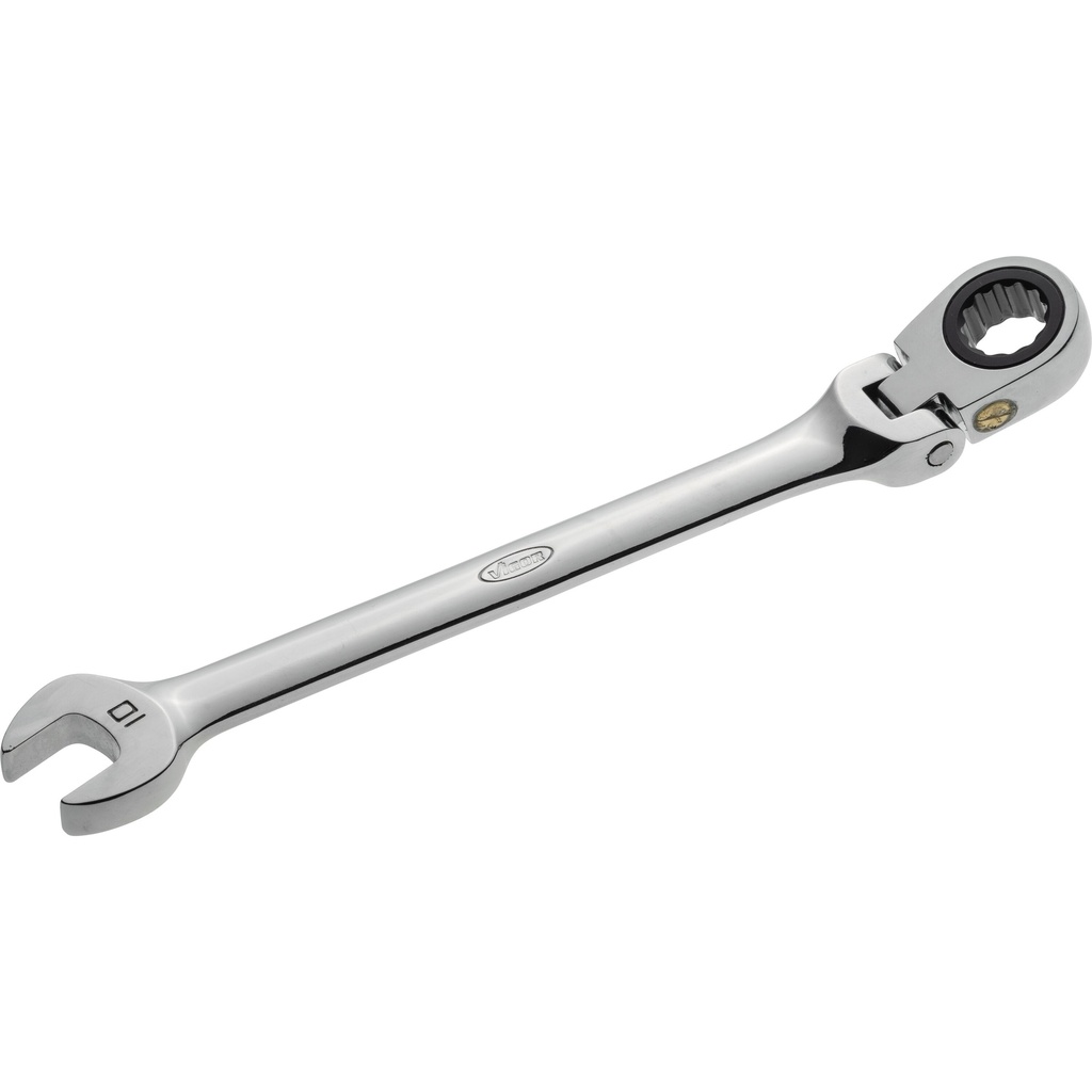 Ratcheting combination wrench with swivel head, size 10 mm (V2806, VIGOR)