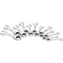 Ratcheting combination wrench set, short, size 8 - 19 mm, 12 pieces (V2821, VIGOR)