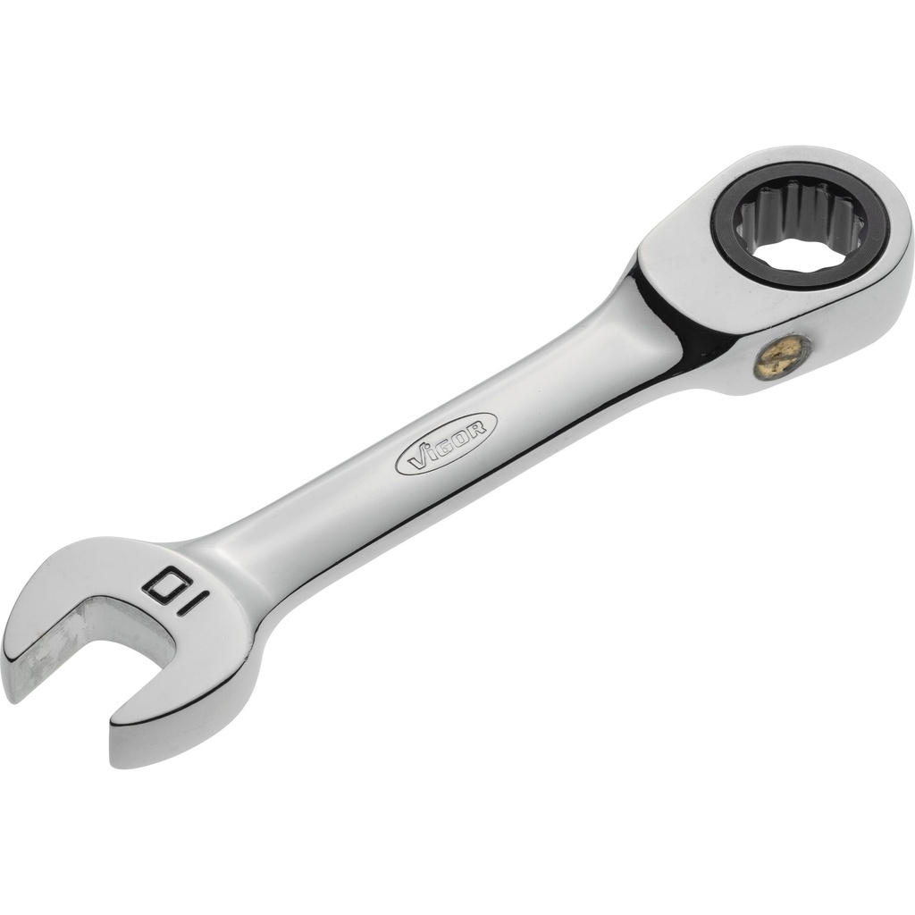 Ratcheting combination wrench, short, size 10 mm (V2824, VIGOR)