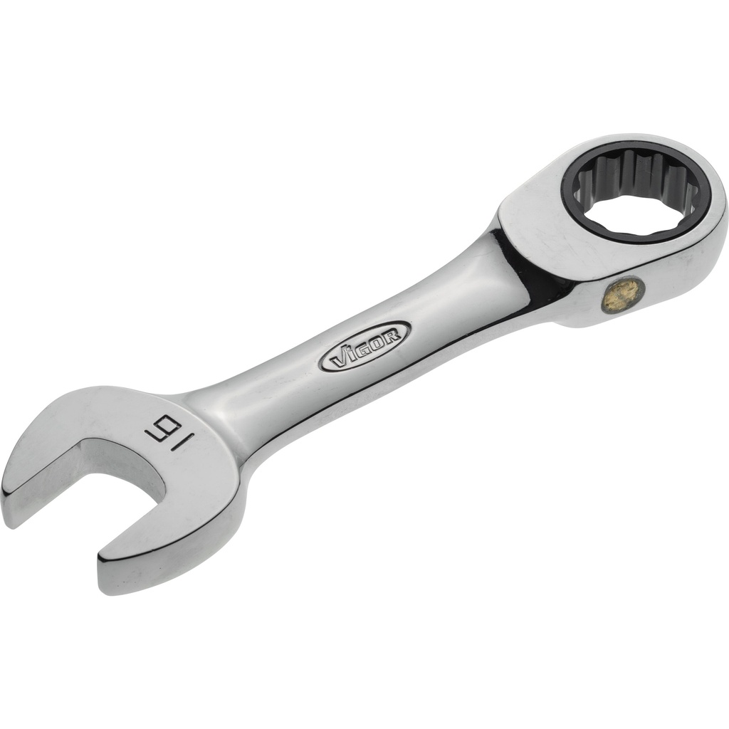 Ratcheting combination wrench, short, size 16 mm (V2830, VIGOR)