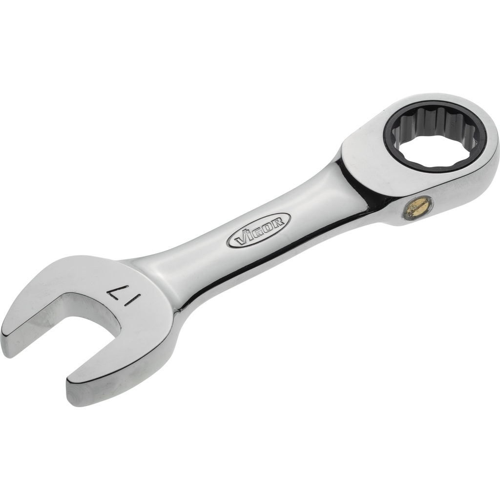 Ratcheting combination wrench, short, size 17 mm (V2831, VIGOR)
