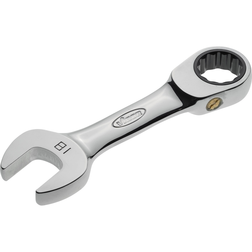 Ratcheting combination wrench, short, size 18 mm (V2832, VIGOR)