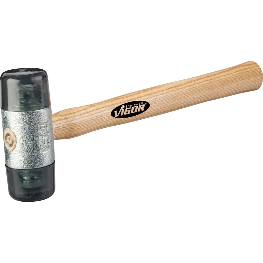 Soft-faced hammer with replaceable plastic faces (V4661, VIGOR)