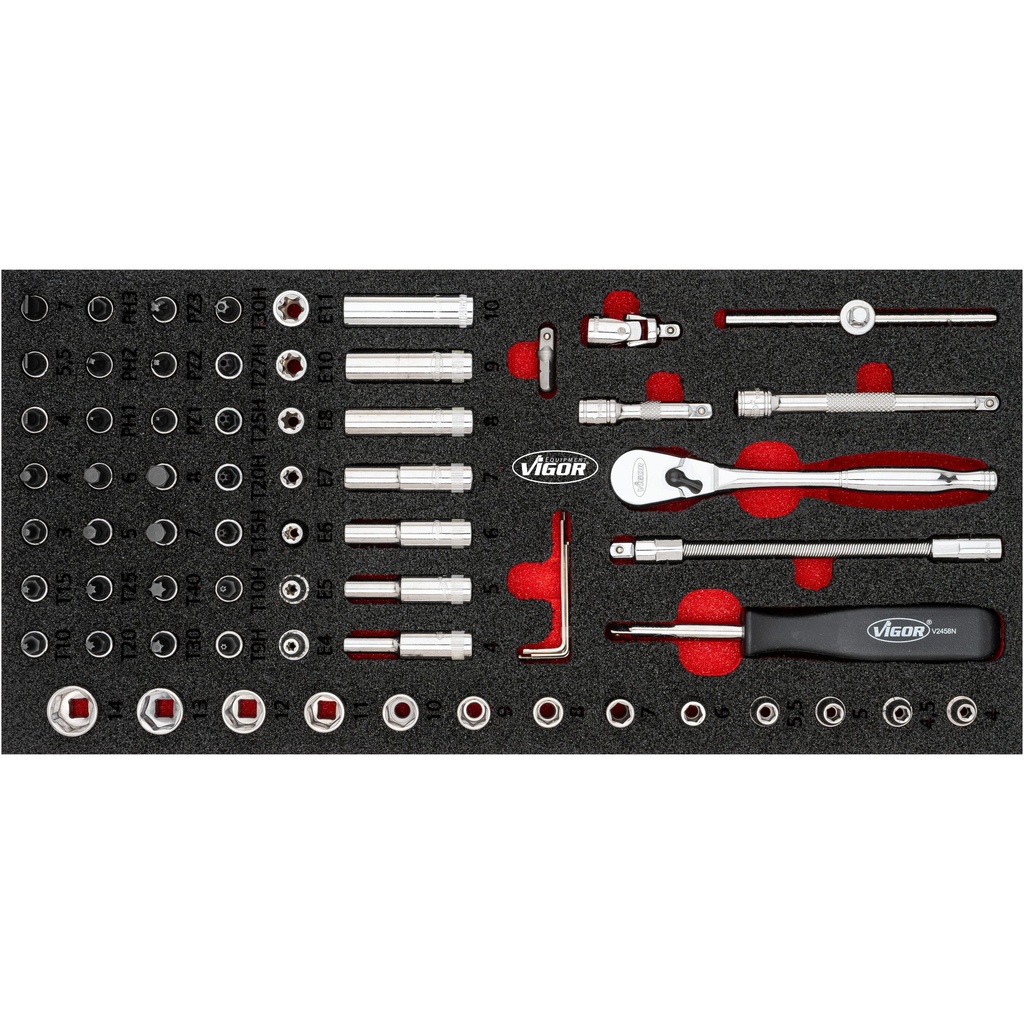 Uzgriežņu galviņu instrumentu komplekts (V4971N, VIGOR)