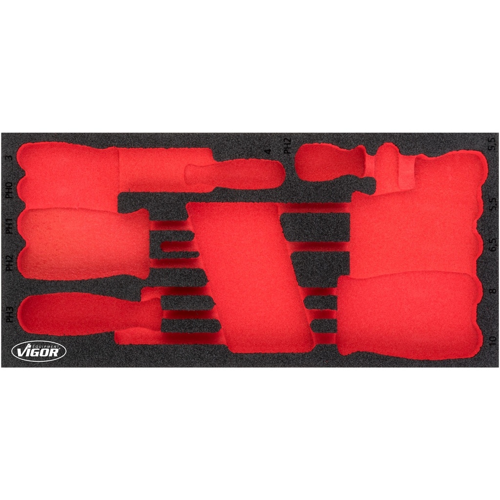 Soft foam insert, empty (V4989-L, VIGOR)