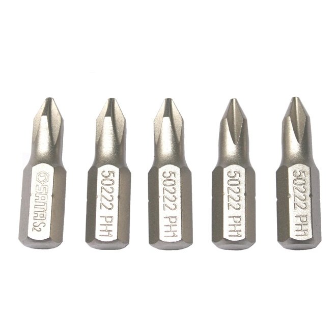⬡ 1/4" (6.3mm) Dr PHILLIPS bit, 5pcs. PH #0 x 25mm (S59221, SATA)