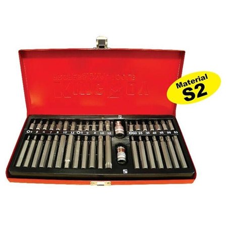 ⬡ Antgalių rinkinys TORX, HEX, SPLINE 40 vnt. (S2) (KR040MDAH, KINGROY)