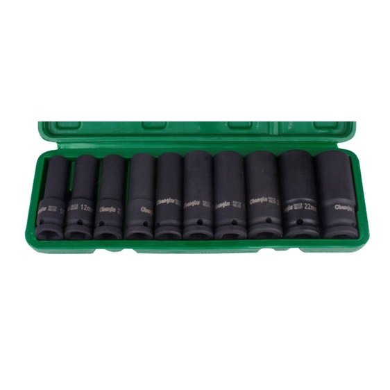 ⬡ Ilgų smūginių galvučių rinkinys 1/2" 10 vnt. (CL105410, CHANGLU TOOLS)