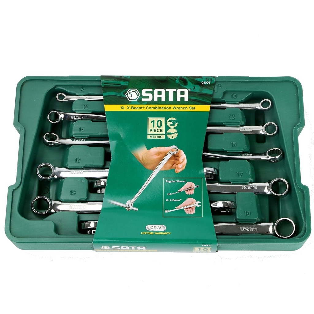 ⬡ Combination wrench X-Beam set 10pcs. (S08006, SATA)