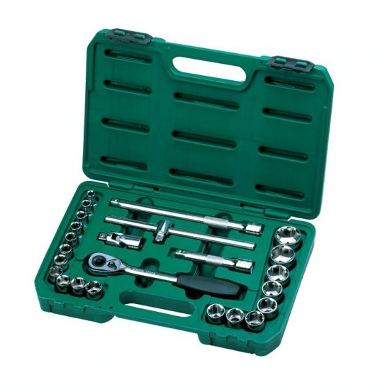 ⬡ Galvučių rinkinys 1/2" 24 vnt. (S090606, SATA)