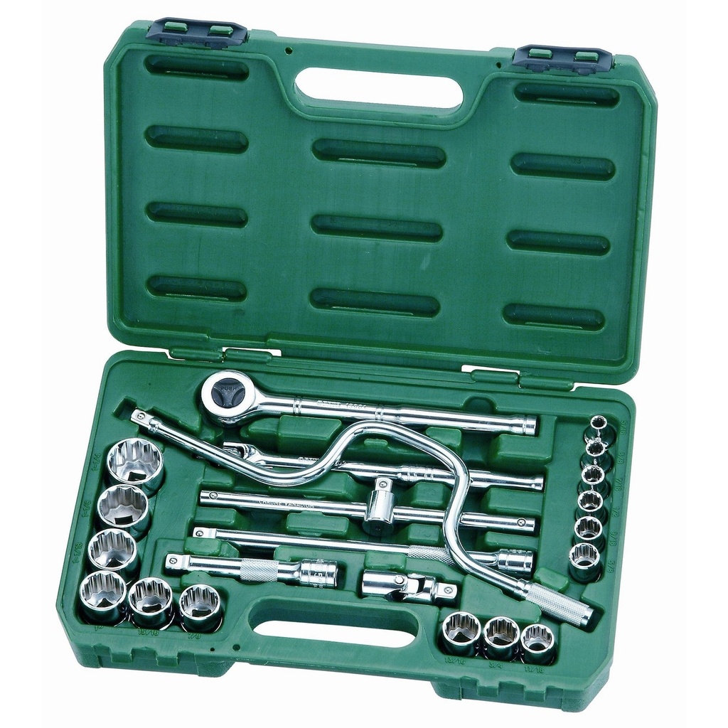 ⬡ 1/2" Dr. Socket set 22pcs. (5/16" - 1-1/4") (S.A.E.) (S09088, SATA)