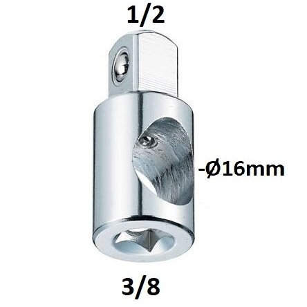 ⬡ 3 krypčių adapteris 3/8" - 1/2" (S12930, SATA)