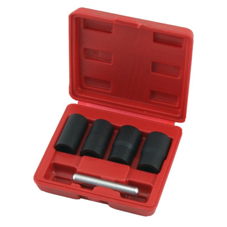 ⬡ Pažeistų veržlių atsukėjų rinkinys 5vnt. 1/2" (AT8060, ELLIENT TOOLS)
