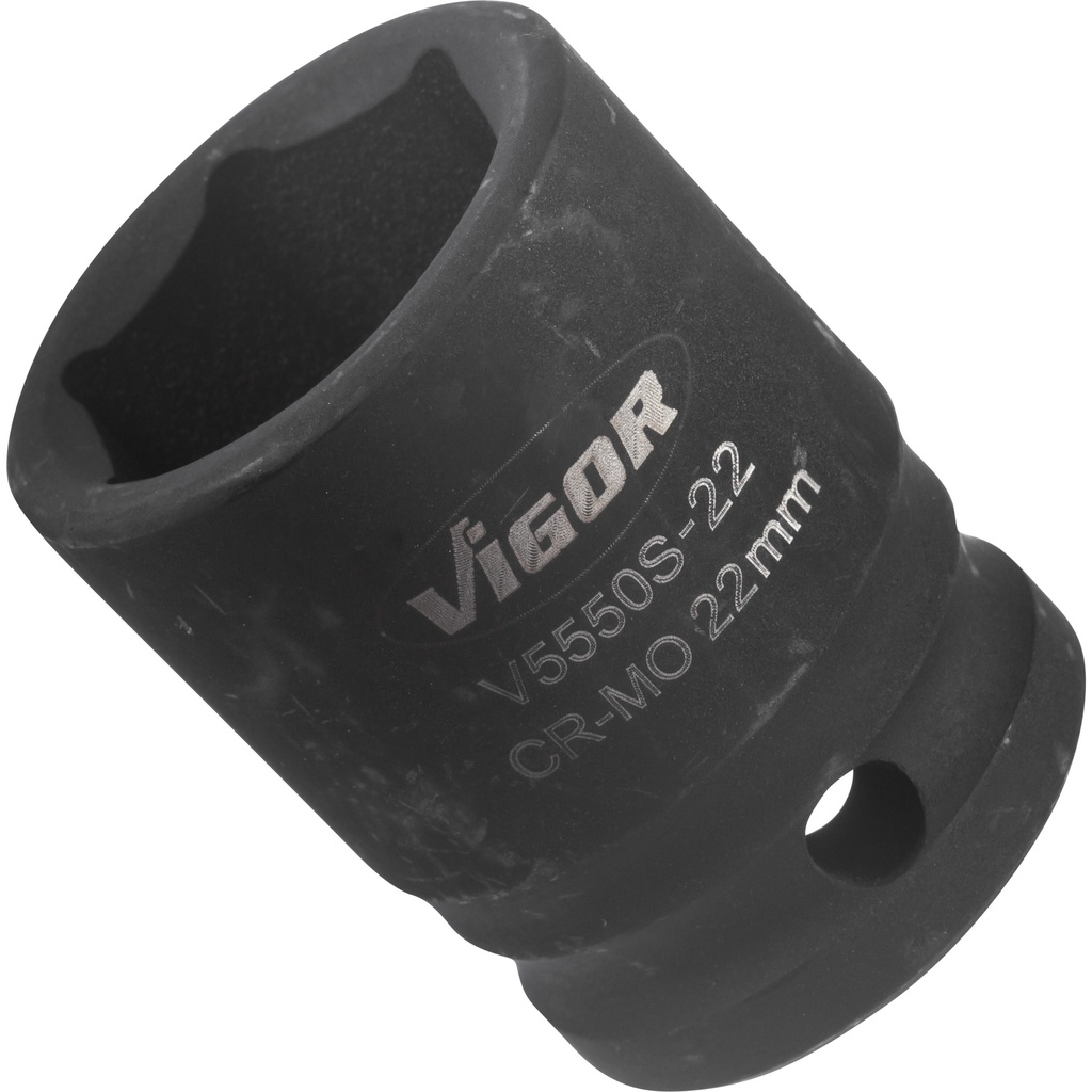 Impact socket 1/2 in., 22 mm, short (V5550S-22, VIGOR)