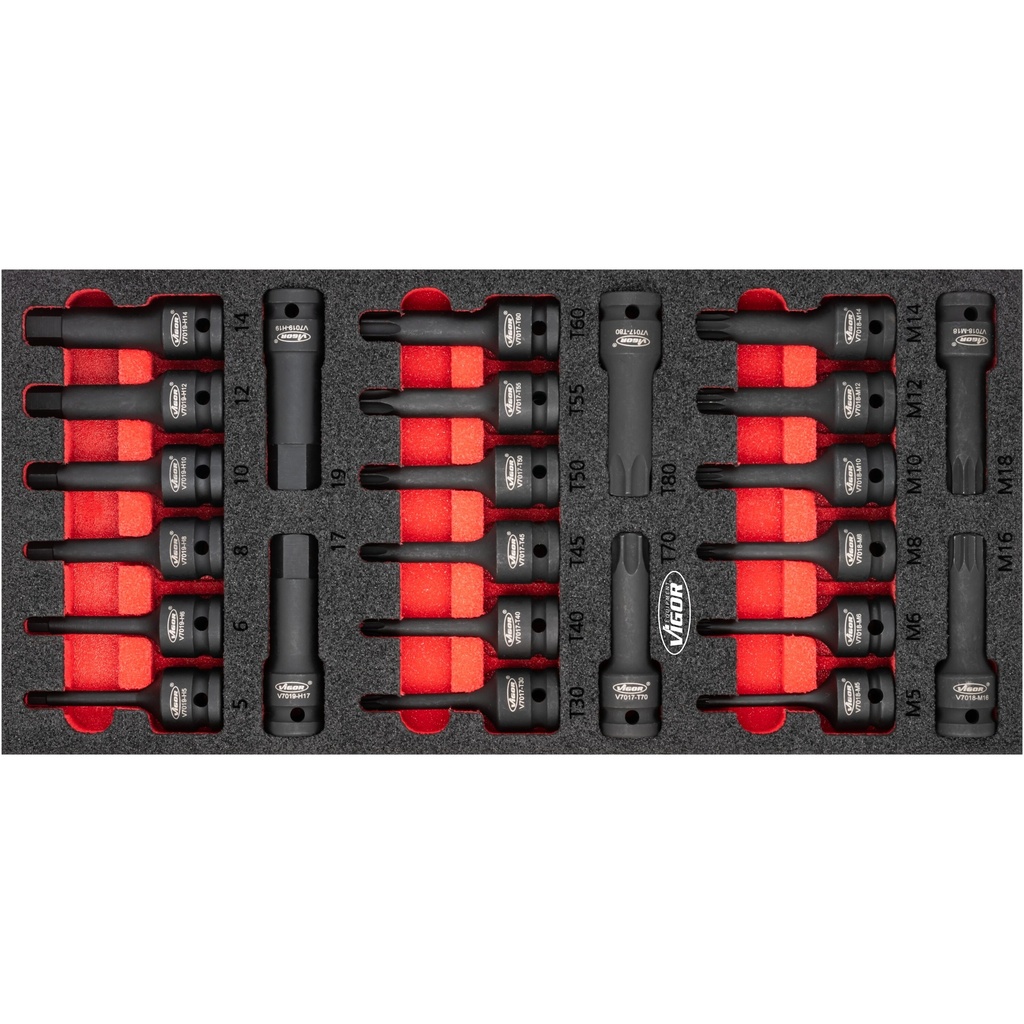 Impact wrench screwdriver socket set (V5603, VIGOR)