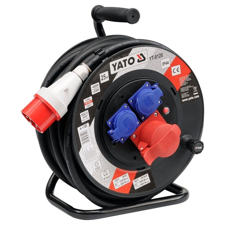 ⬡ Prailgintuvas su rite 25m 5G2.5mm² 230/400V (YT8120, YATO)