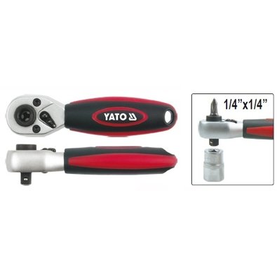 ⬡ 1/4" Dr. Ratchet reversible 105mm with bit drive 1/4" (YT0331, YATO)