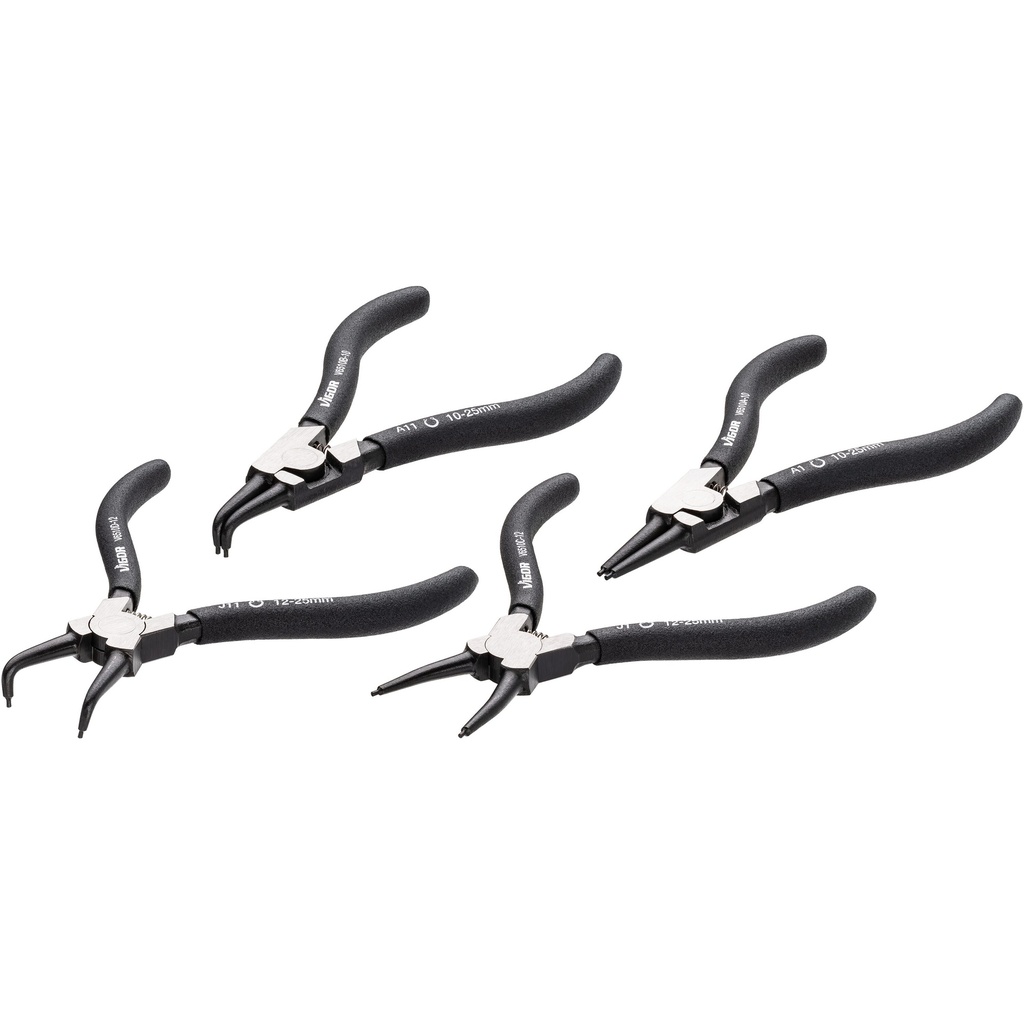 Circlip pliers set, 140 mm, 4 pcs (V6510-10/4, VIGOR)