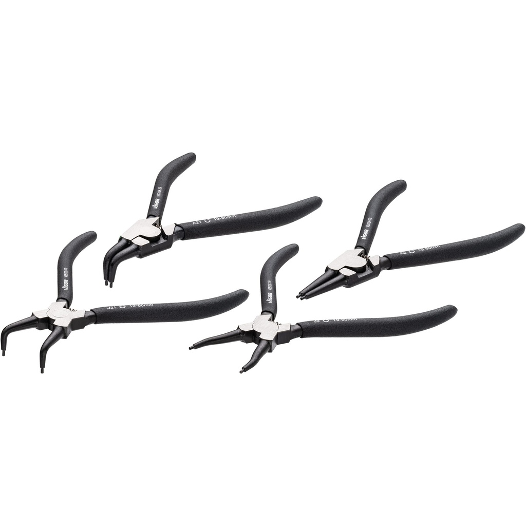 Circlip pliers set, 180 mm, 4 pcs (V6510-19/4, VIGOR)