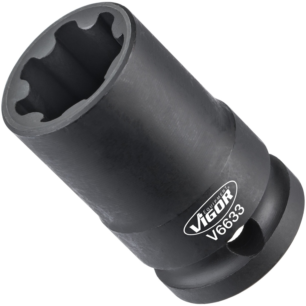 Brake caliper socket, groove profile 22 mm, 1/2 in., V6633, VIGOR