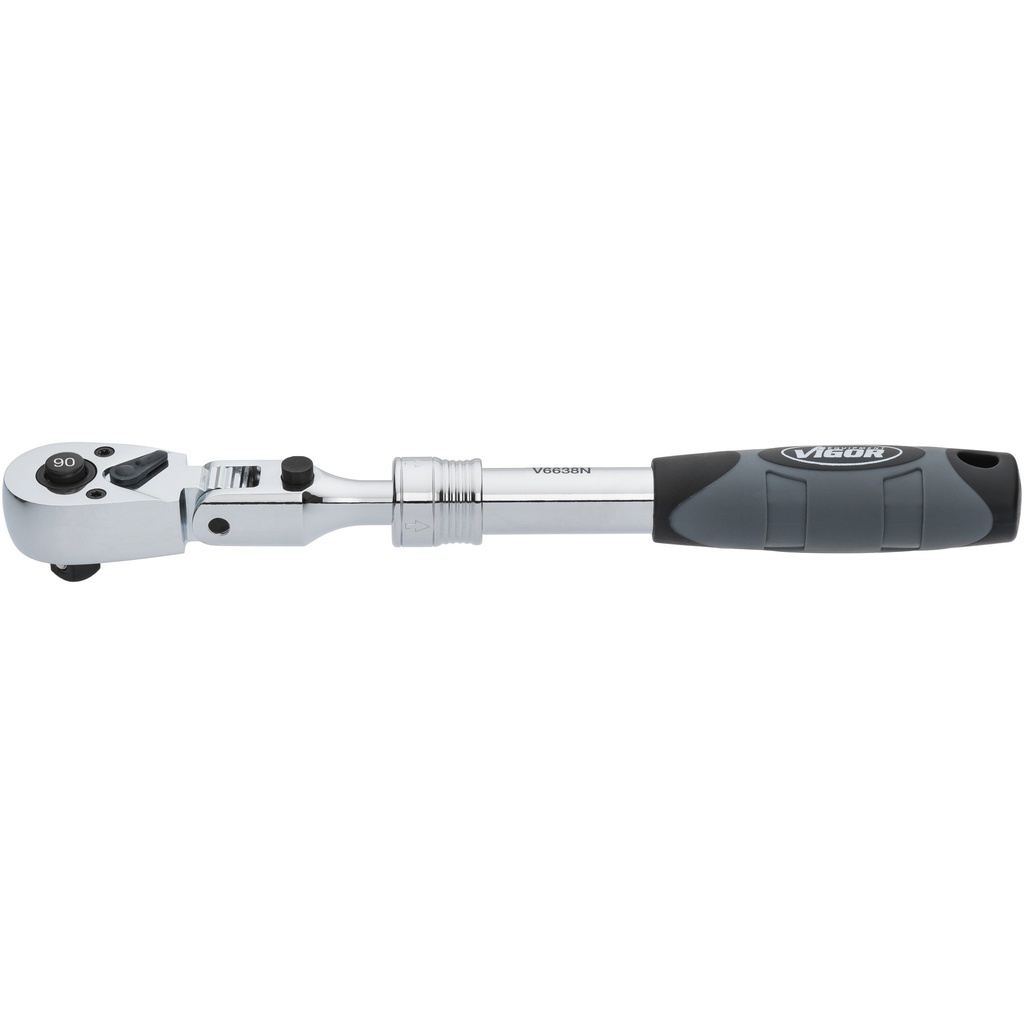 Telescopic reversible ratchet with hinge joint V6638N, VIGOR