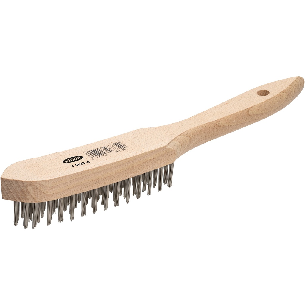 Steel wire brush ∙ 4 rows V6809-4, VIGOR