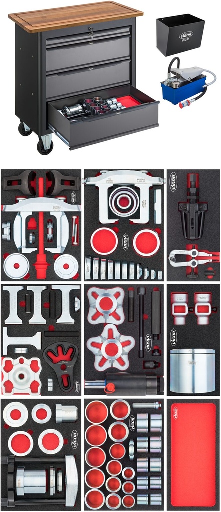 Mobile workbench XL series with specialty tool assortment, 121 pcs (V7026-2, VIGOR)