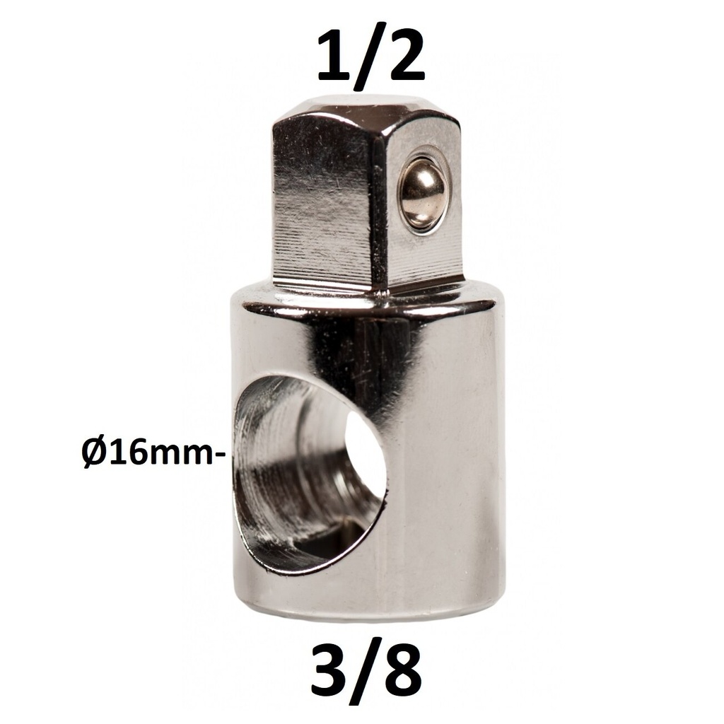 ⬡ Trijų krypčių adapteris 3/8" - 1/2" (CL203202, CHANGLU TOOLS)