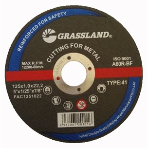 ⬡ Cut-off wheel 125x1.0x22.2 41. Metal and steel (FAC1251022, GRASSLAND)