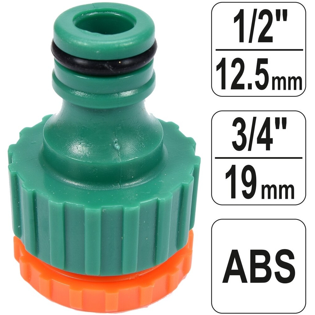 ⬡ Jungtis sodo žarnai 3/4" - 1/2" (89017)