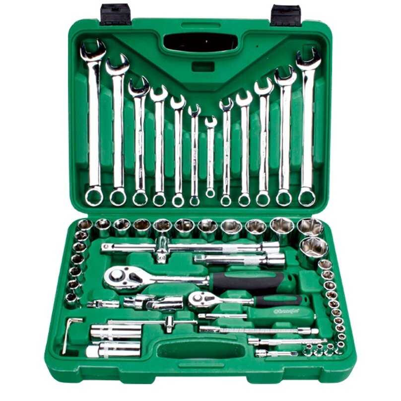 ⬡ 1/4" + 1/2" galvučių ir raktų rinkinys 61 vnt. (CL103961, CHANGLU TOOLS)