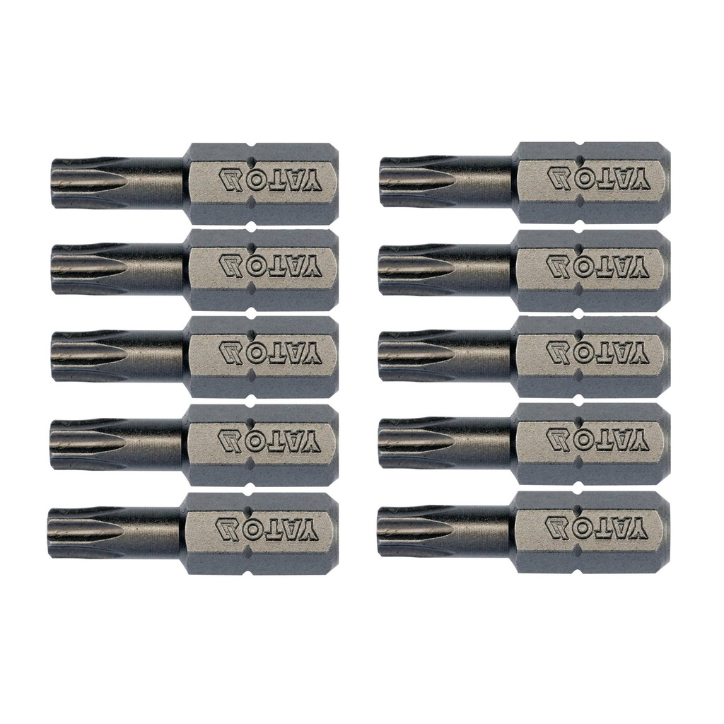 ⬡ 1/4"Dr TORX bit, 10pcs T25 x25mmL (YT78144, YATO)