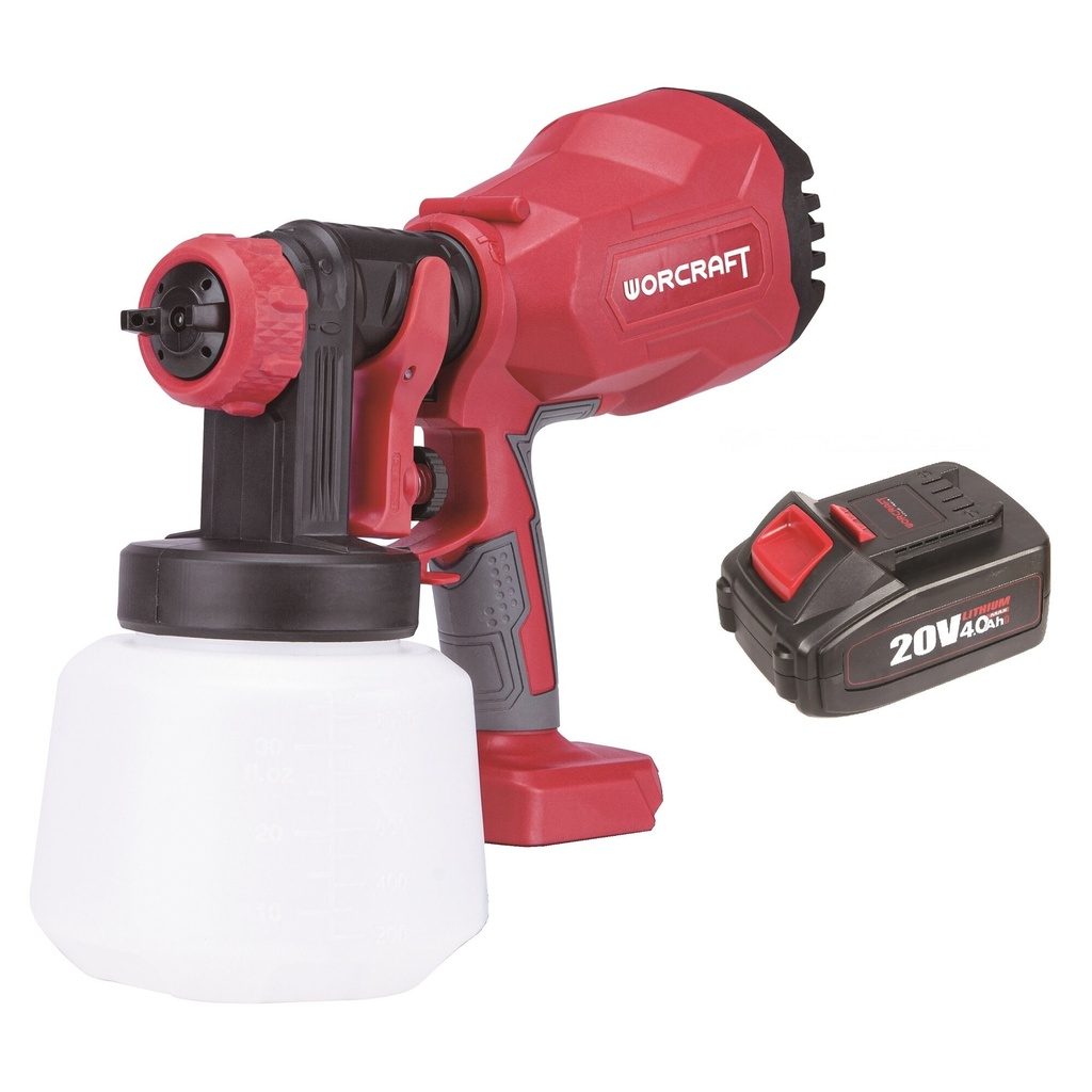 ⬡ Li-Ion akumuliatorinis dažymo pistoletas Ø1.8 mm, Ø2.6 mm WORCRAFT 20V Li-Ion (CSGS20LIA, WORCRAFT)