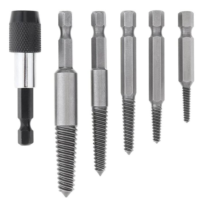 ⬡ Užlūžusių varžtų išsukėjų rinkininys 1/4" HEX 6vnt. (smulkus sriegis) (CL705963, CHANGLU TOOLS)
