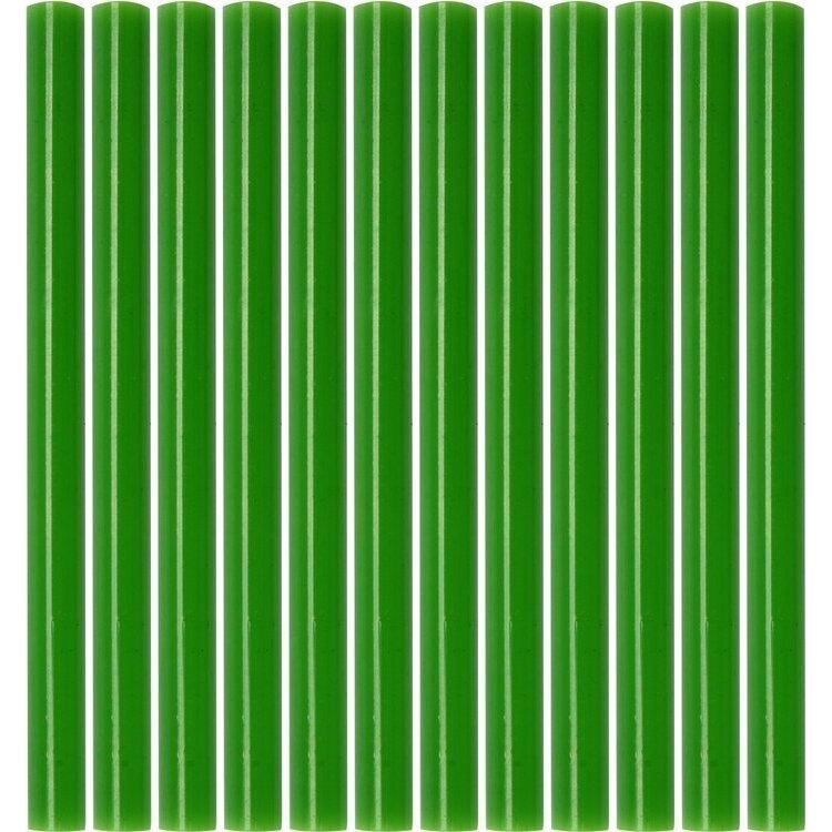 ⬡ Hot glue stick set (green) (12pcs) 7.2x100mm (YT82444, YATO)