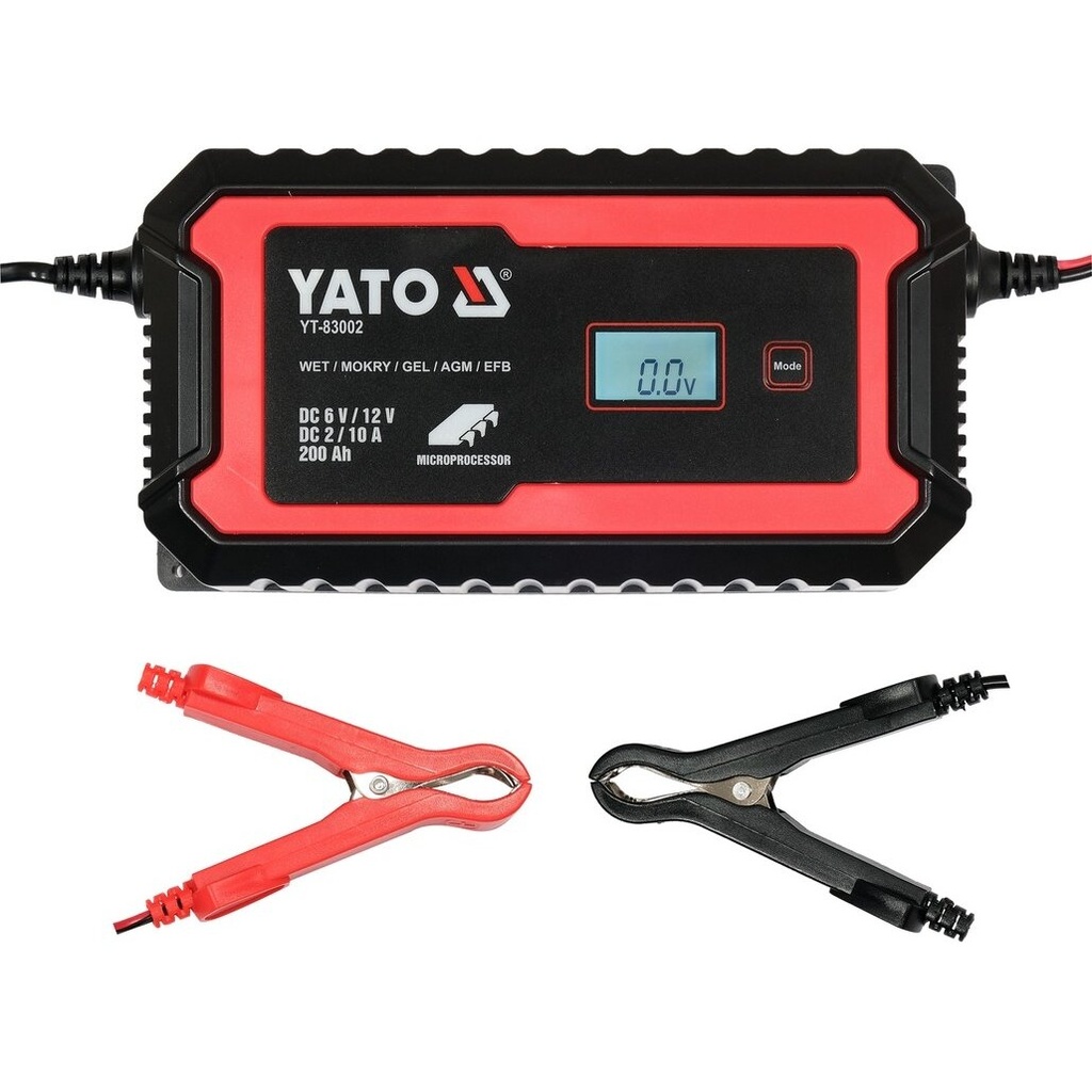 ⬡ Electronic battery charger 6/12V 2/10A 200Ah (YT83002, YATO)