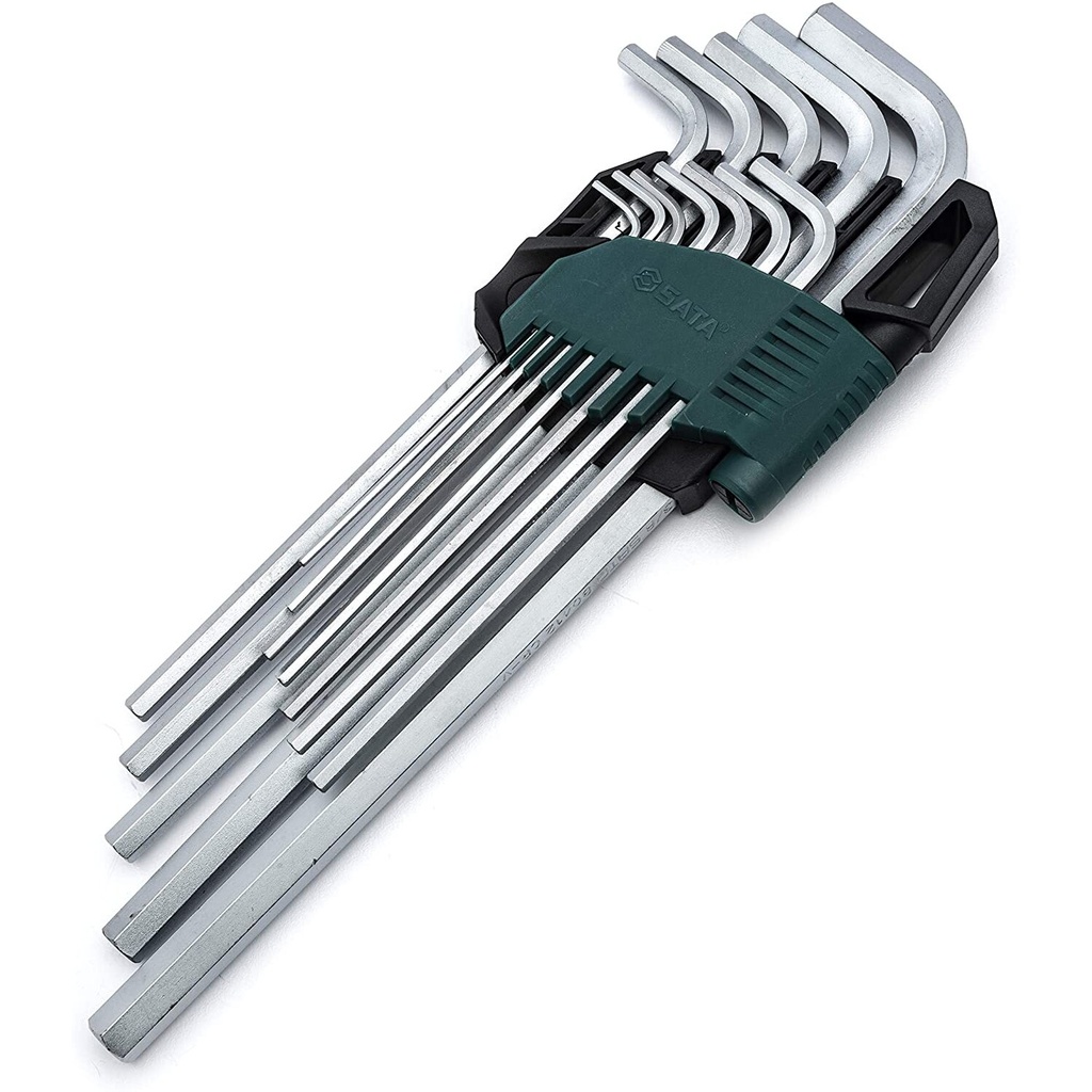⬡ Hex key long ball point set 12pcs (1/16"-3/8") (S.A.E) (ST09104SJ, SATA)