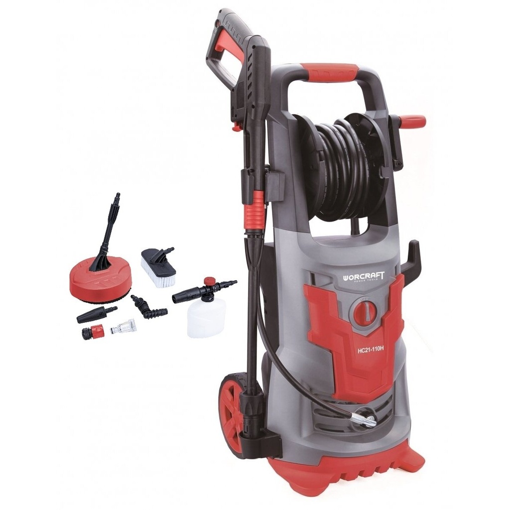 ⬡ High pressure cleaner WORCRAFT2100W with hose reel and accessories (HC21110H, WORCRAFT)