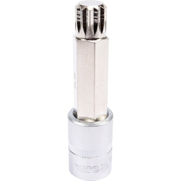⬡ Žvaigždinė(SPLINE) galvutė su antgaliu 1/2" M17 x100 mm, S2 (YT04357, YATO)