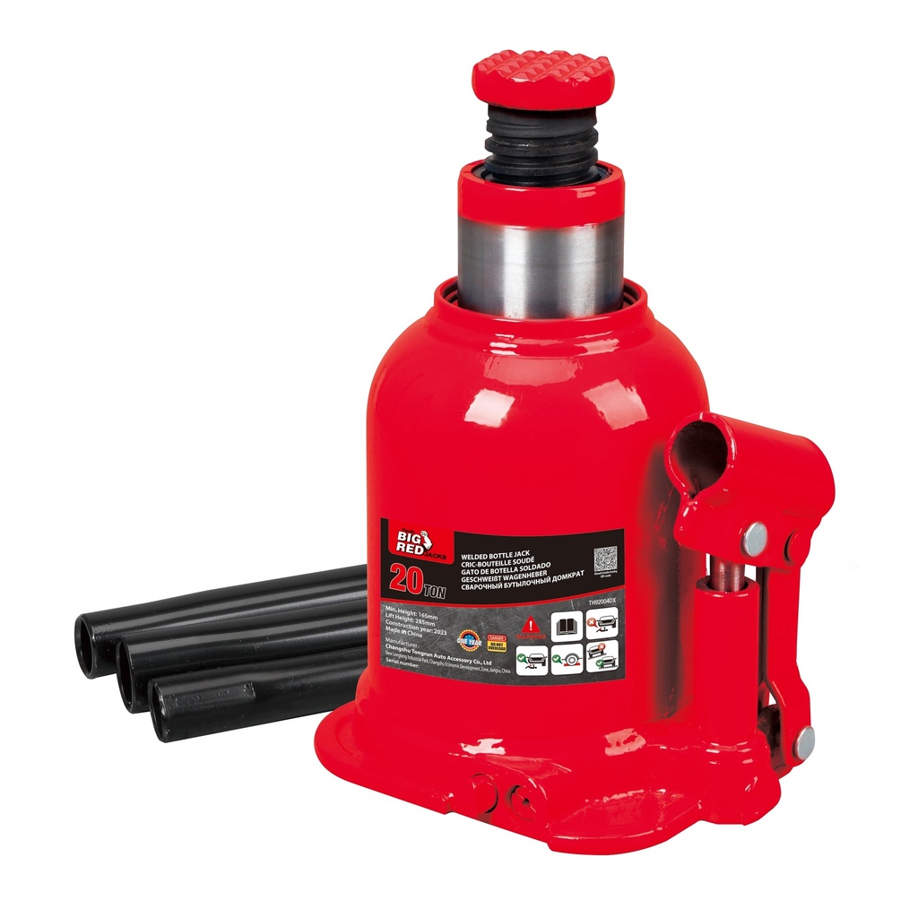 ⬡ Hydraulic welded bottle jack. Economic class, 20t TUV (TH92004DX, TONGRUN)