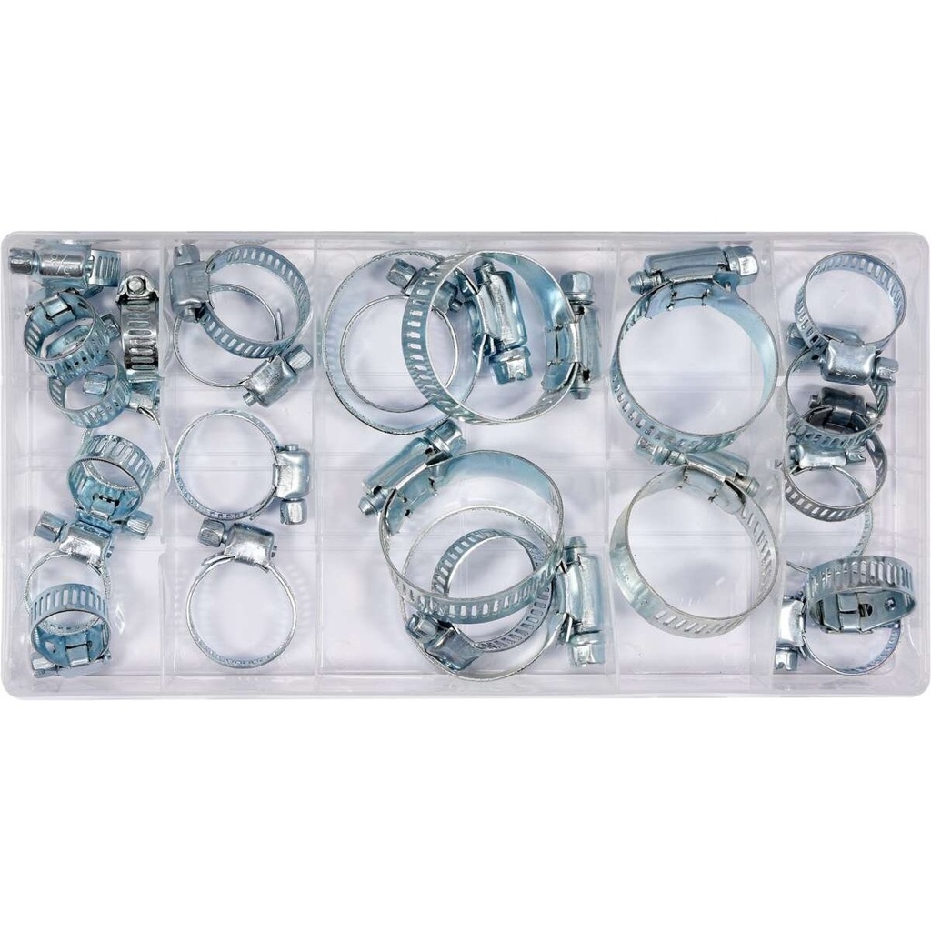 ⬡ Suktų kabelio spaustukų rinkinys (26 vnt.) (16-40 mm) (YT06782, YATO)