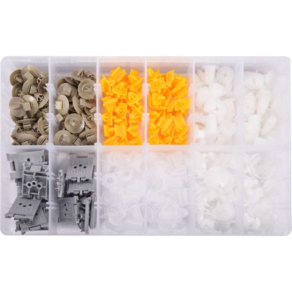 ⬡ Plastic Push-Type Clip Assortment (300pcs) Renault (YT06651, YATO)