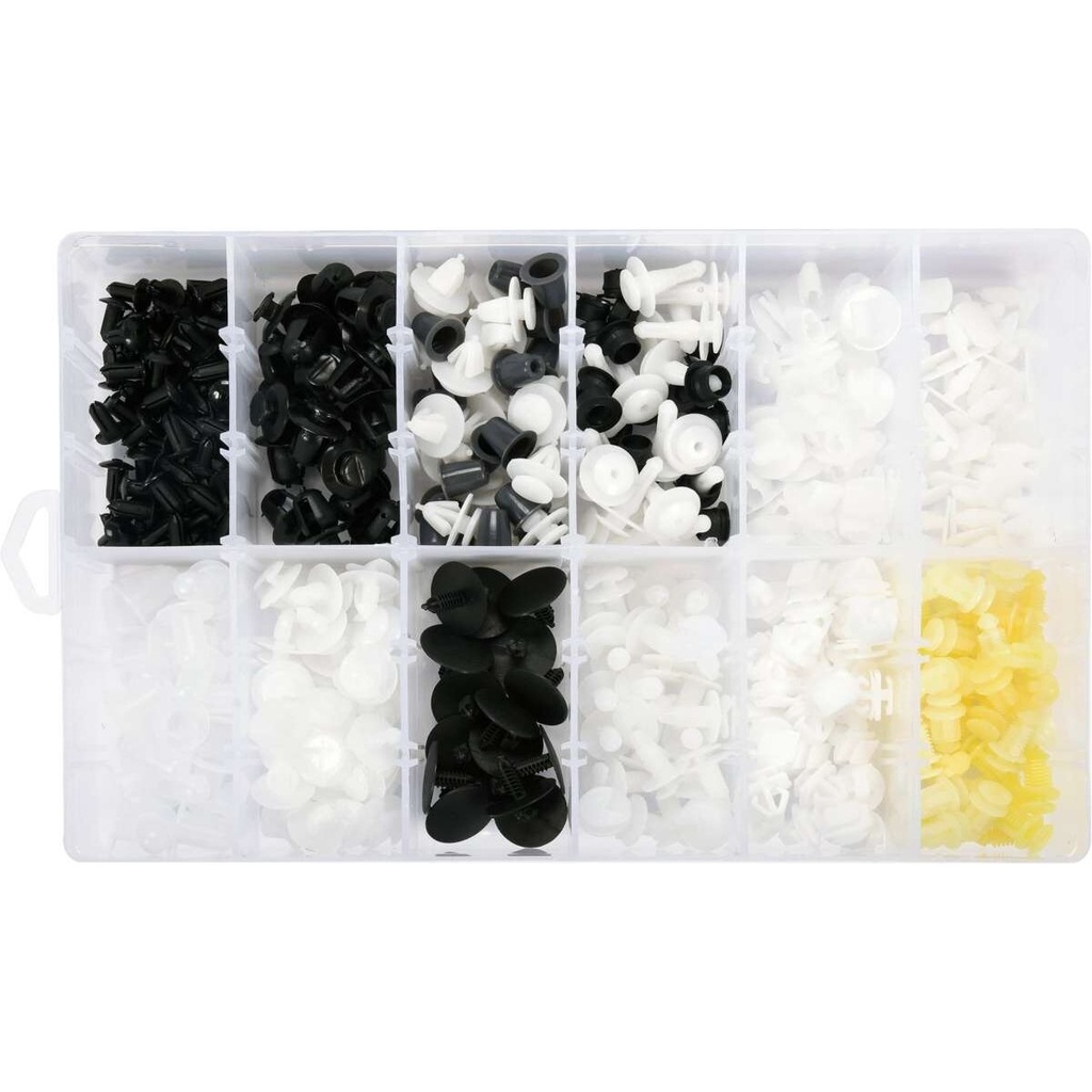 ⬡ Plastic Push-Type Clip Assortment (345pcs) Peugeot (YT06653, YATO)