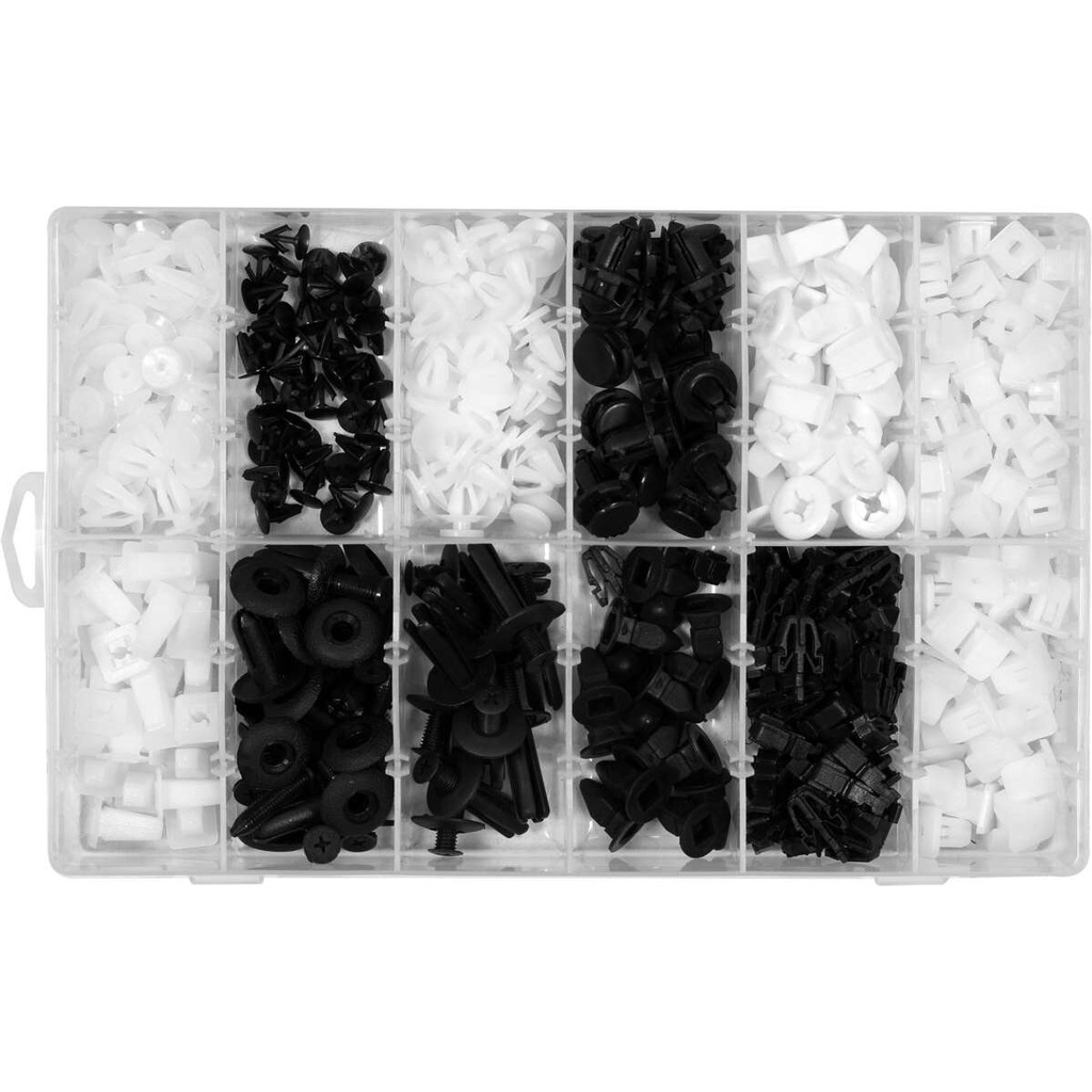 ⬡ Plastic Push-Type Clip Assortment (370pcs) Mitsubishi (YT06659, YATO)