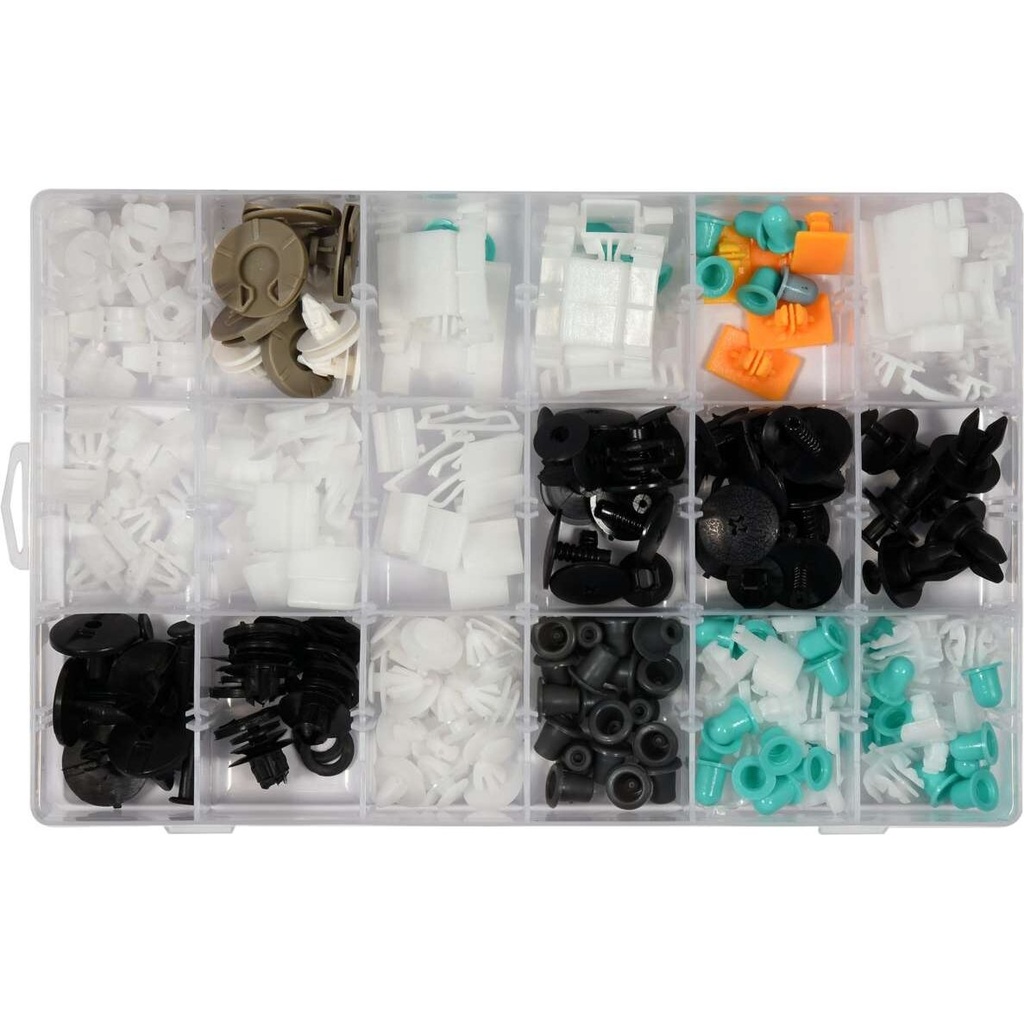 ⬡ Plastic Push-Type Clip Assortment (160pcs) Audi (YT06664, YATO)