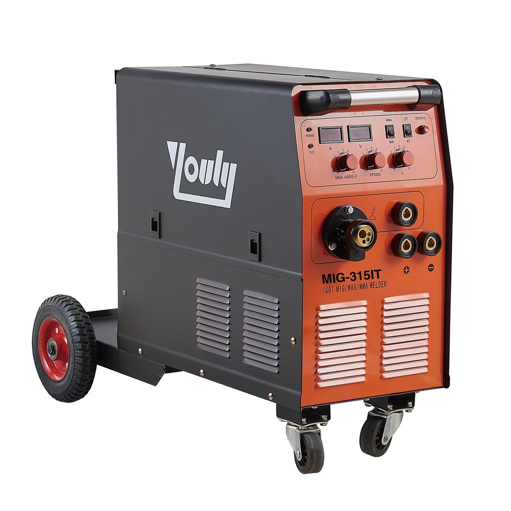 ⬡ Multifunctional inverter welding machine semi automatic MIG-315IT (IGBT), MIG/ MAG/MMA (YLMIG315IT, YOULI)