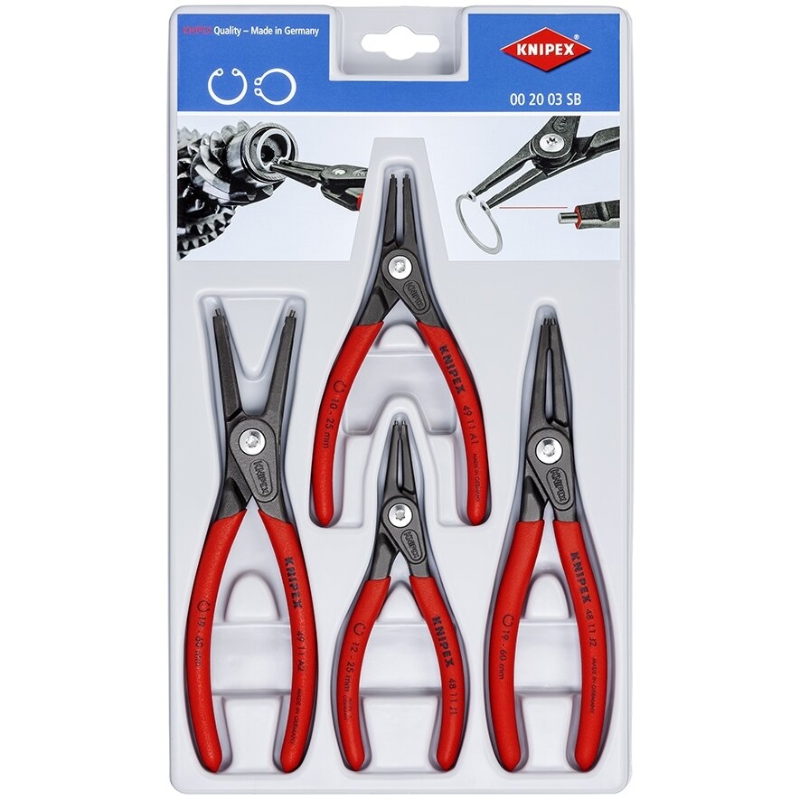 ⬡ Precision circlip pliers set 4pcs KNIPEX (002003SB, KNIPEX)